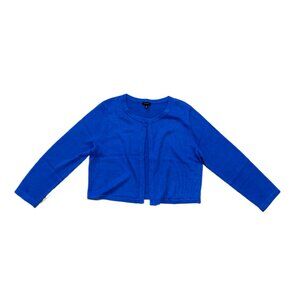 NWT - Talbots Blue Cropped Shrug Medium Bracelet Sleeves